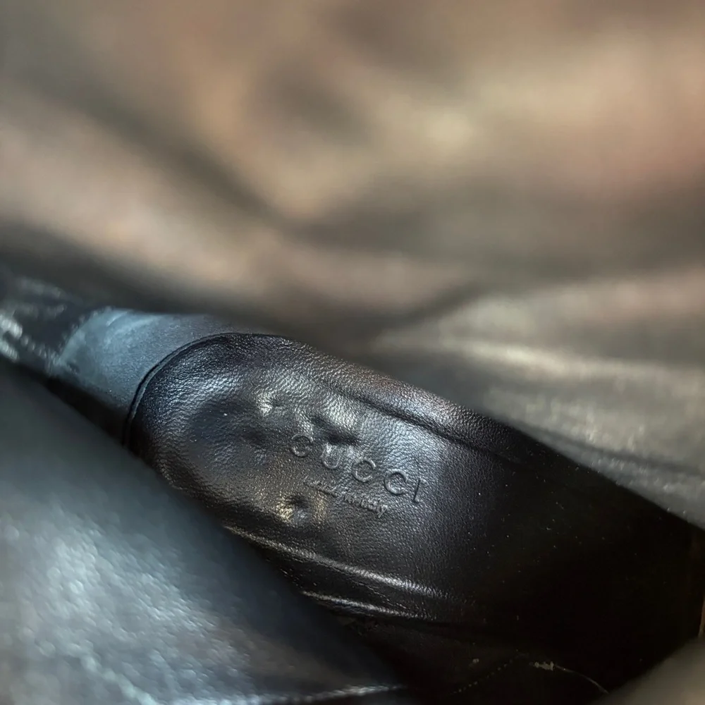 Authentic Vintage Gucci GG Monogram Canvas Pointed Toe Ankle Boots, Size 37. 1/2 - Picture 6 of 13